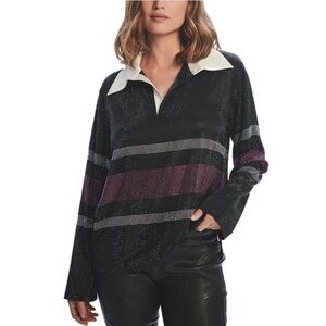 Retrofête retroféte Women's Black Joie Silk-blend Top